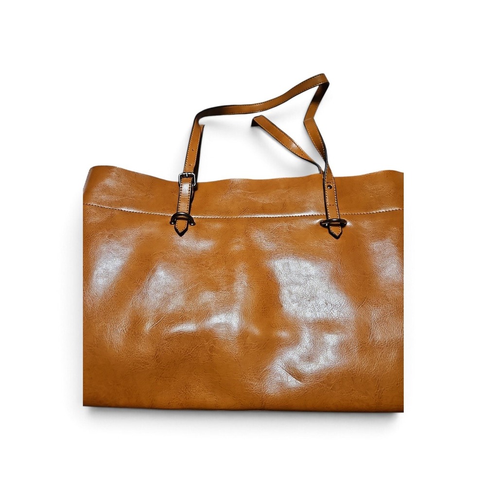 S-ZONE Womens Brown Oil Wax Leather Tote Bag Shoulder Purse Work Satchel